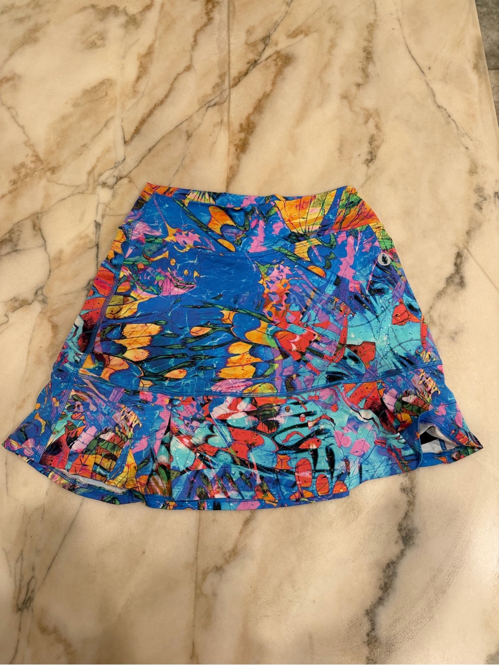 Lot of 2 Dona Jo multicolor abstract printed tennis skirts - size 1 small EUC - Picture 4 of 5